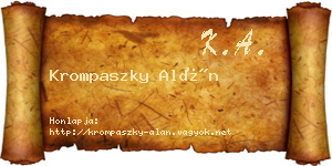 Krompaszky Alán névjegykártya